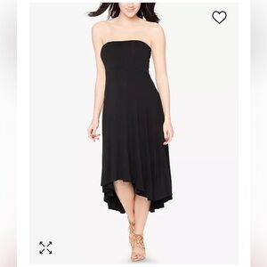 Motherhood maternity-S-black-strapless, high- low, pull over, tie in back,dress.